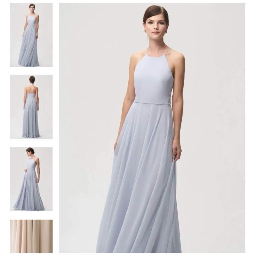 Jenny Yoo Luca Bridesmaids Dress in Whisper Blue, Size 10